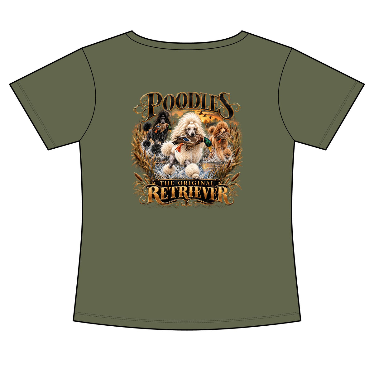 Women's Poodle Retriever - Slim Fit Cotton Polyester T-Shirt
