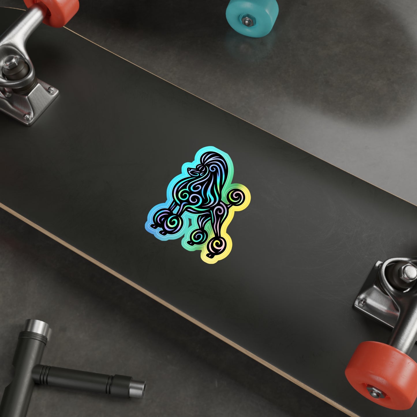 Neon Show Poodle Stickers