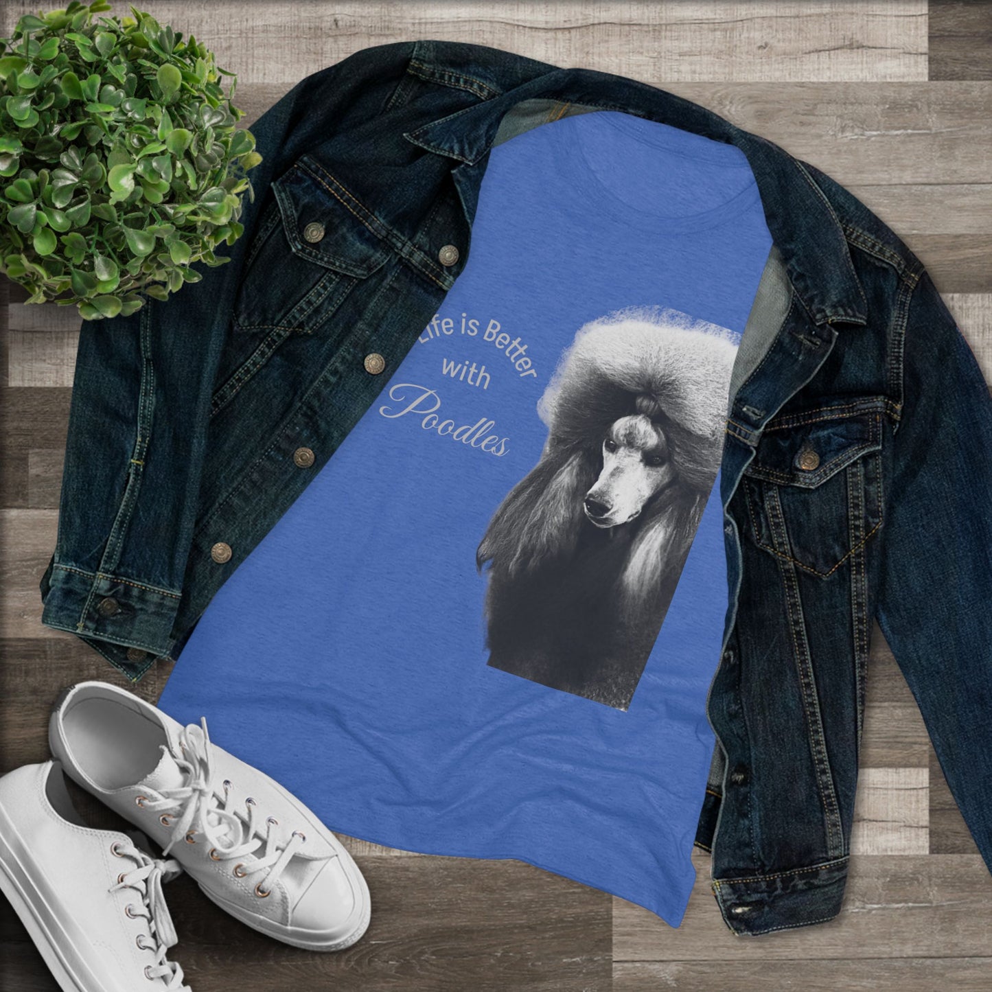 Women's Triblend Tee - Elegant Life is Better with Poodles Shirt