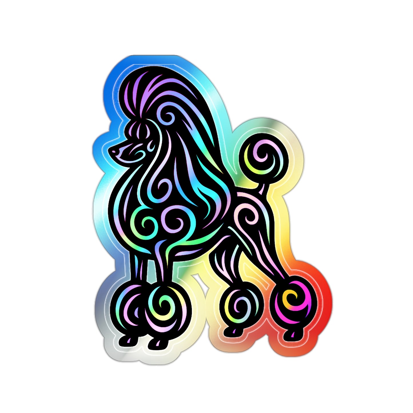 Neon Show Poodle Stickers