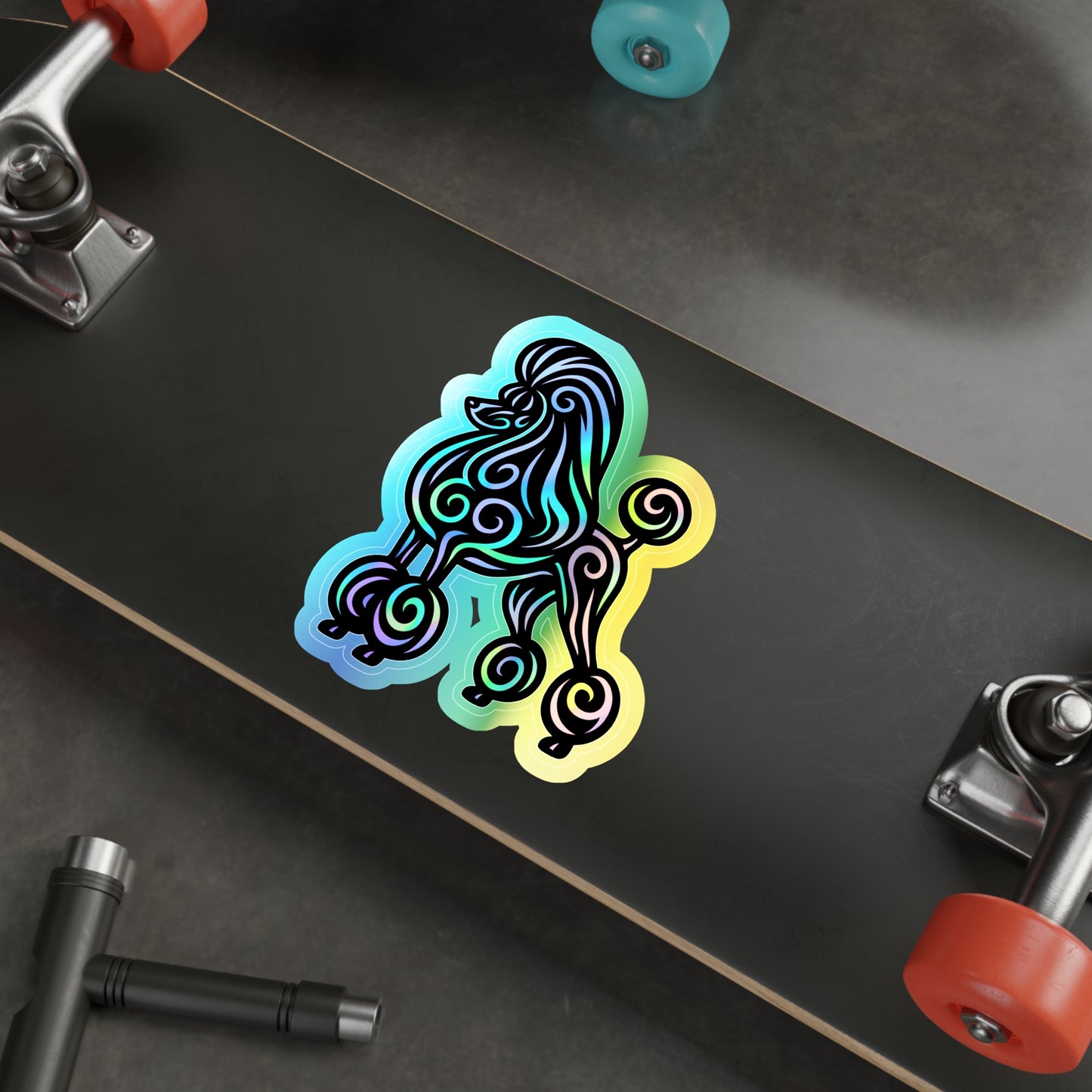 Neon Show Poodle Stickers