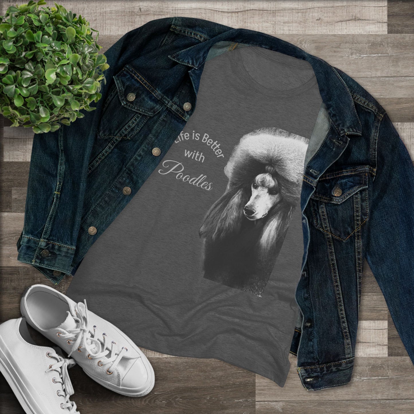 Women's Triblend Tee - Elegant Life is Better with Poodles Shirt
