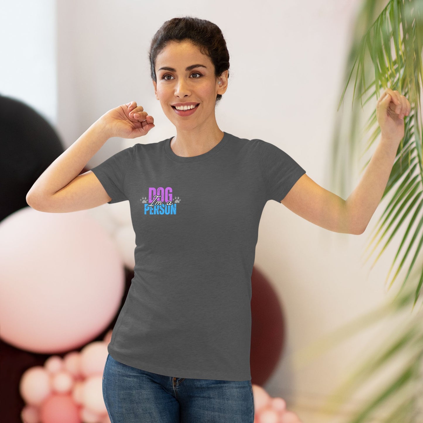 Women's Fitted Triblend Tee - "I'm a dog person not a people person"