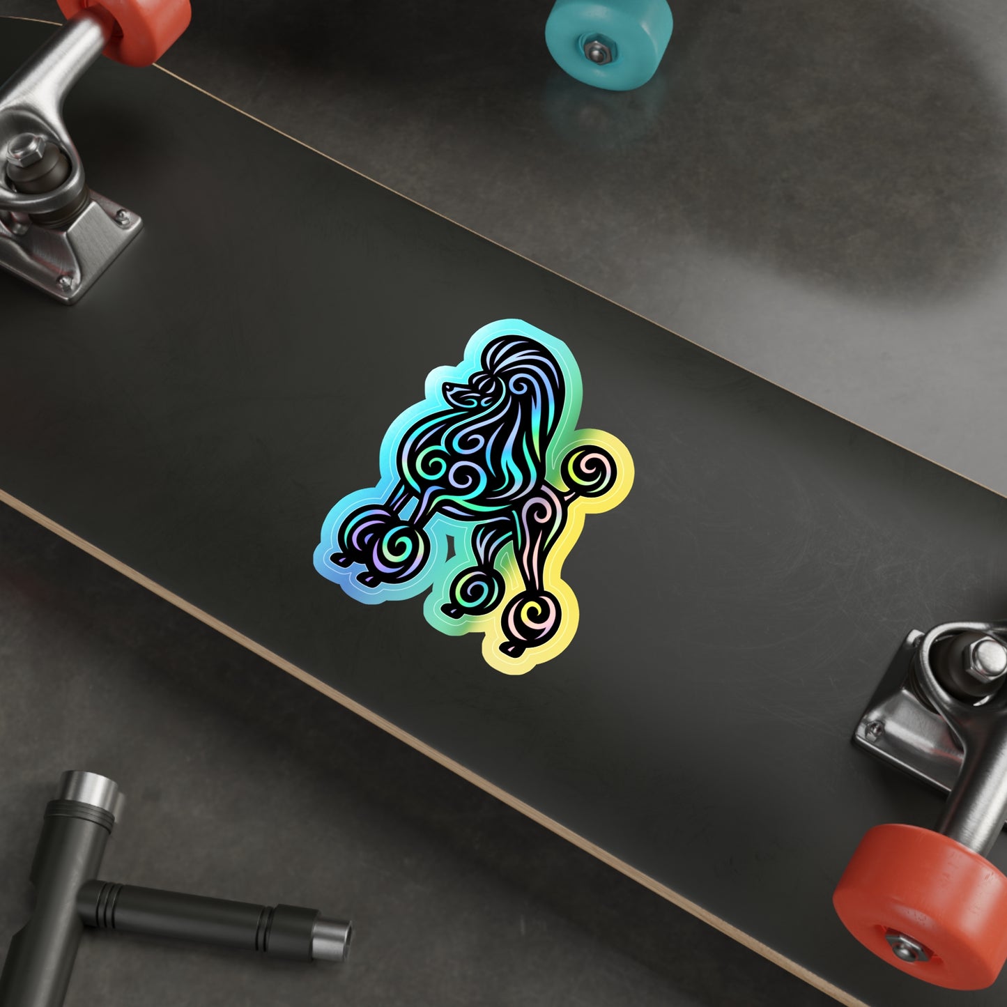 Neon Show Poodle Stickers