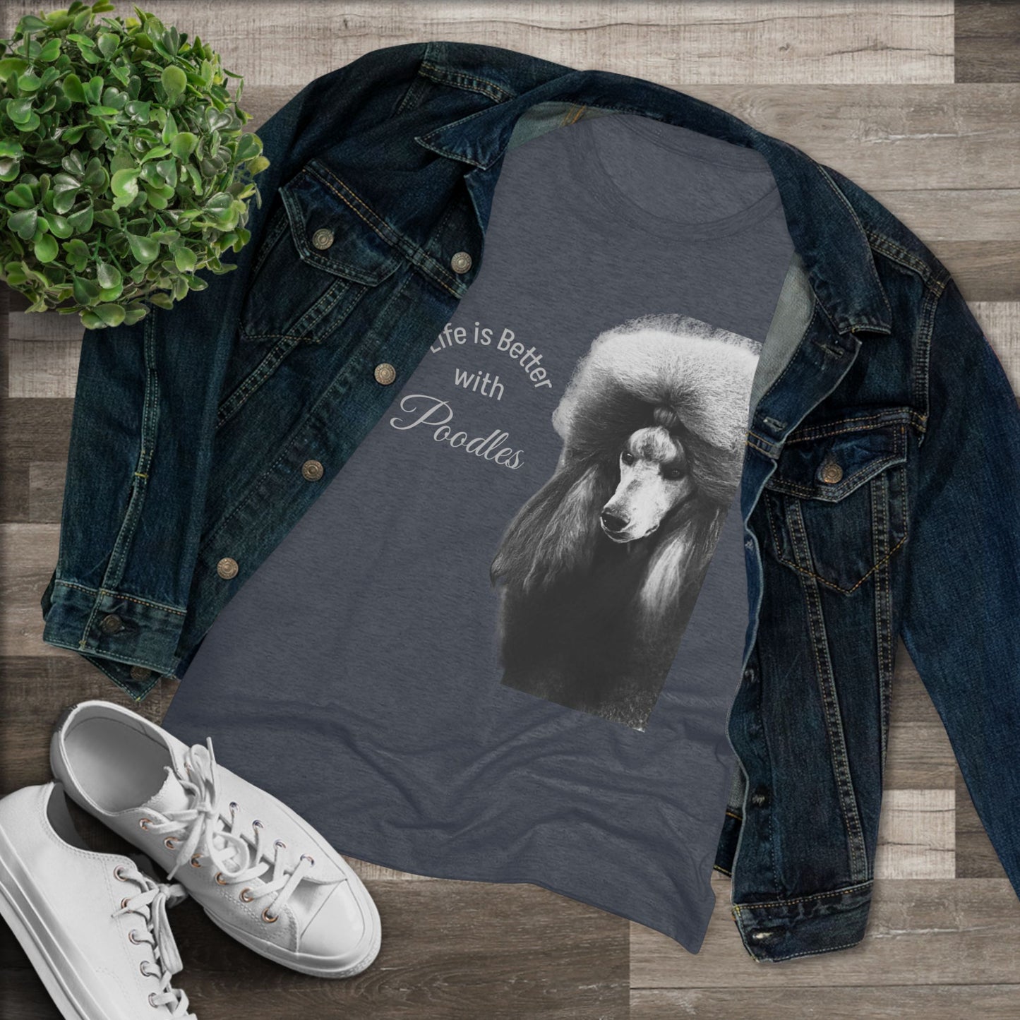 Women's Triblend Tee - Elegant Life is Better with Poodles Shirt