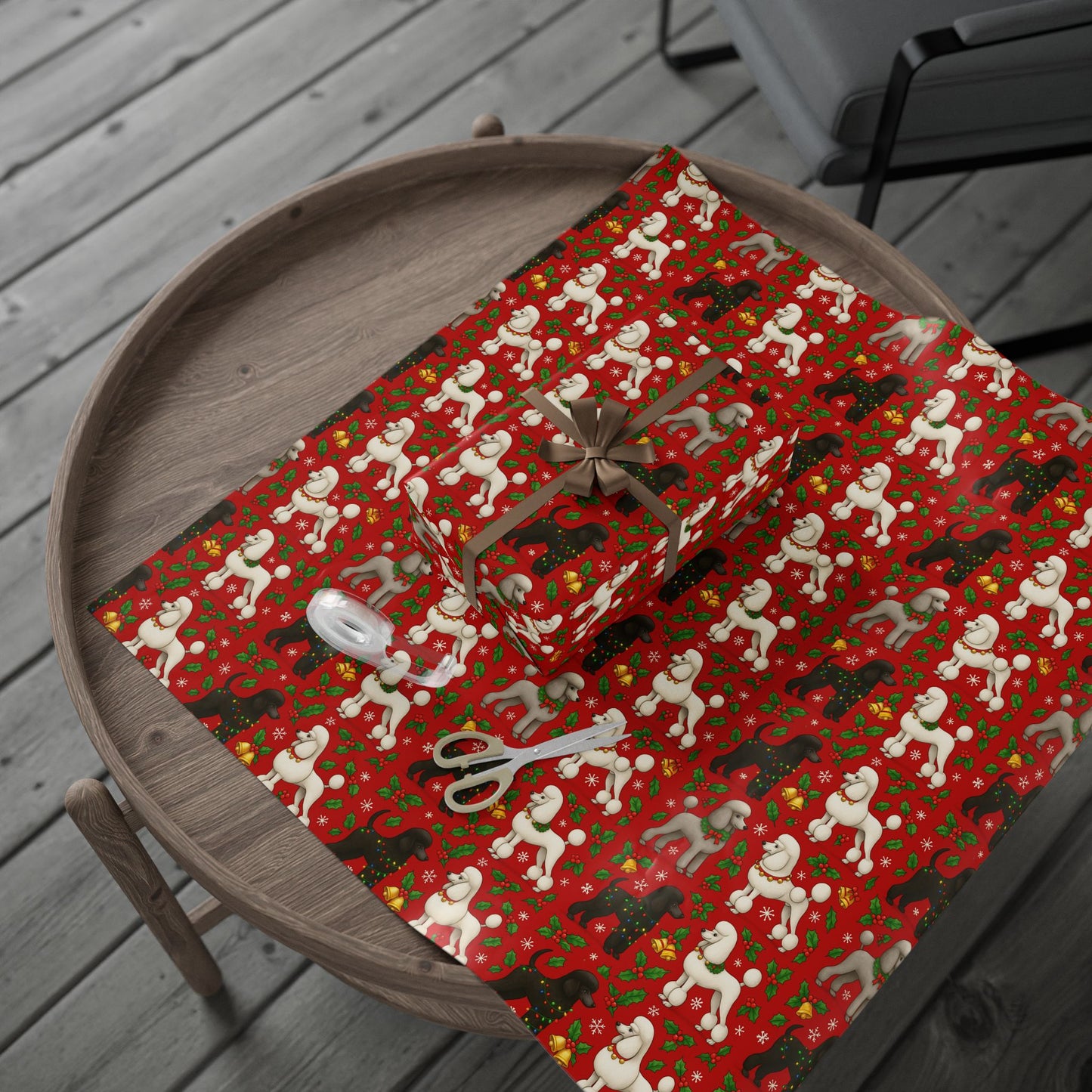 Wrapping Paper - Poodle Christmas
