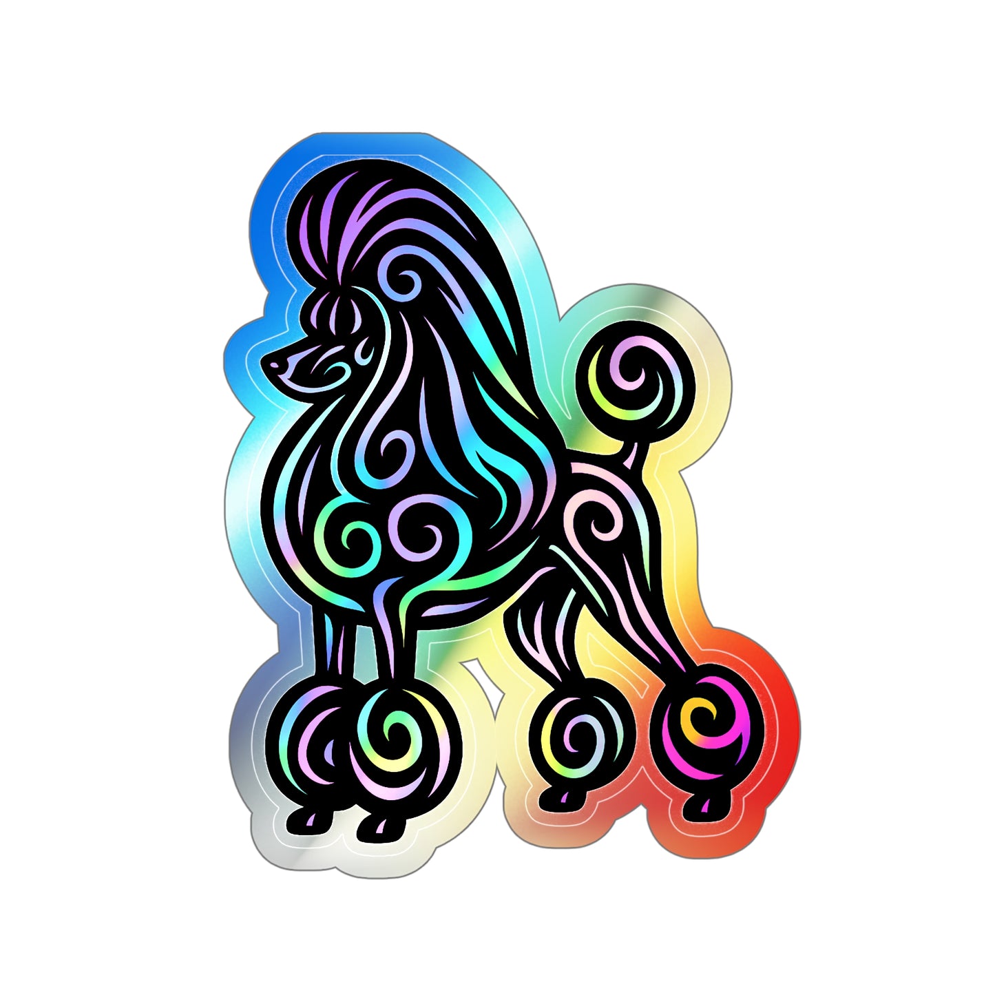 Neon Show Poodle Stickers