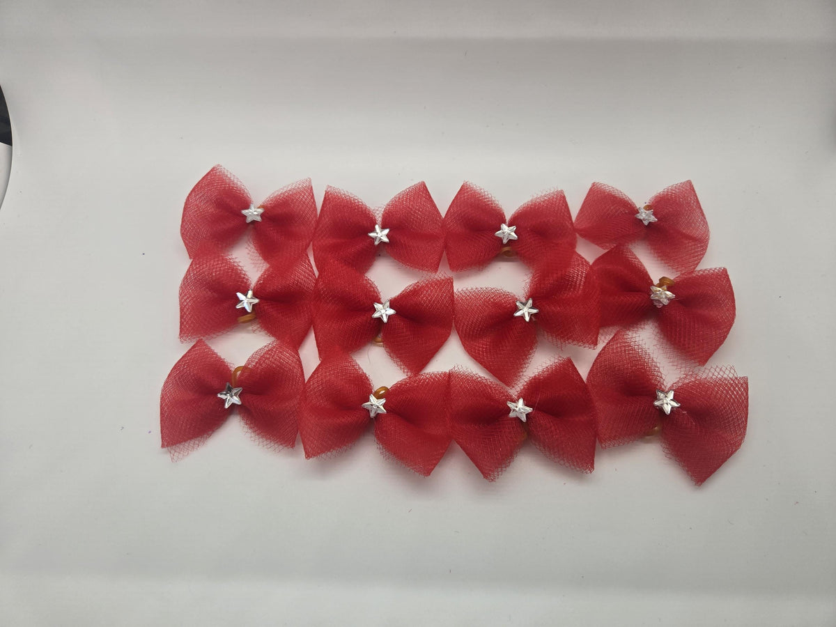 Red Dog Bows with Star Gems