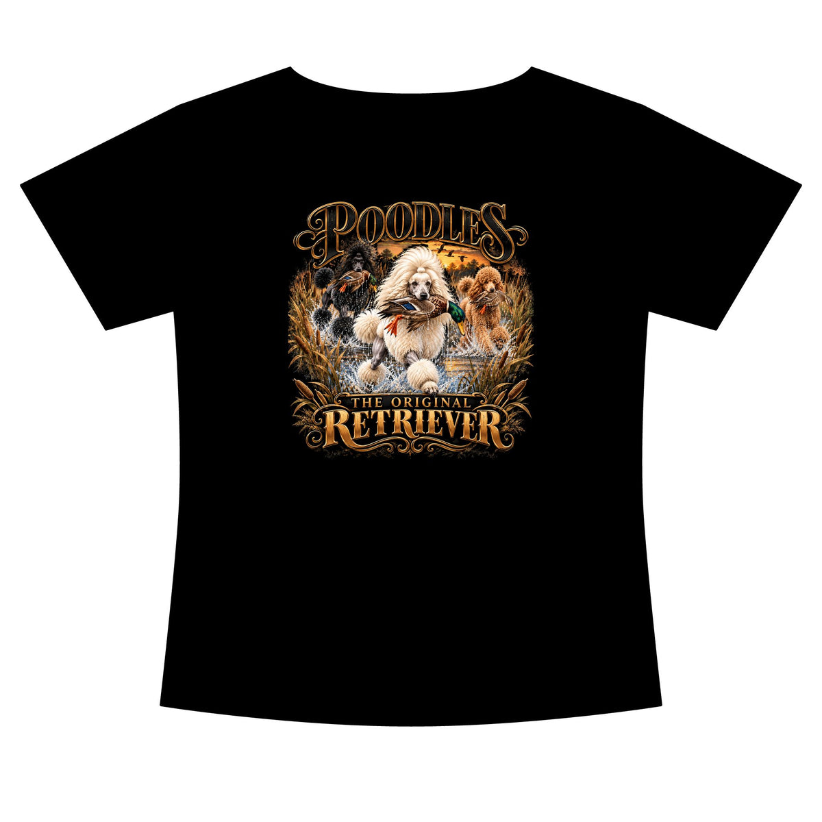 Women's Poodle Retriever - Slim Fit Cotton Polyester T-Shirt