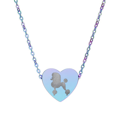 Engraved Poodle Heart Necklace - Personalized Dog Lover Pendant