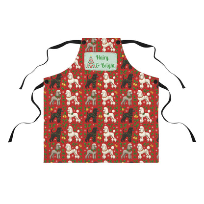 Christmas Poodle Apron — “Hairy & Bright” Holiday Kitchen Apron