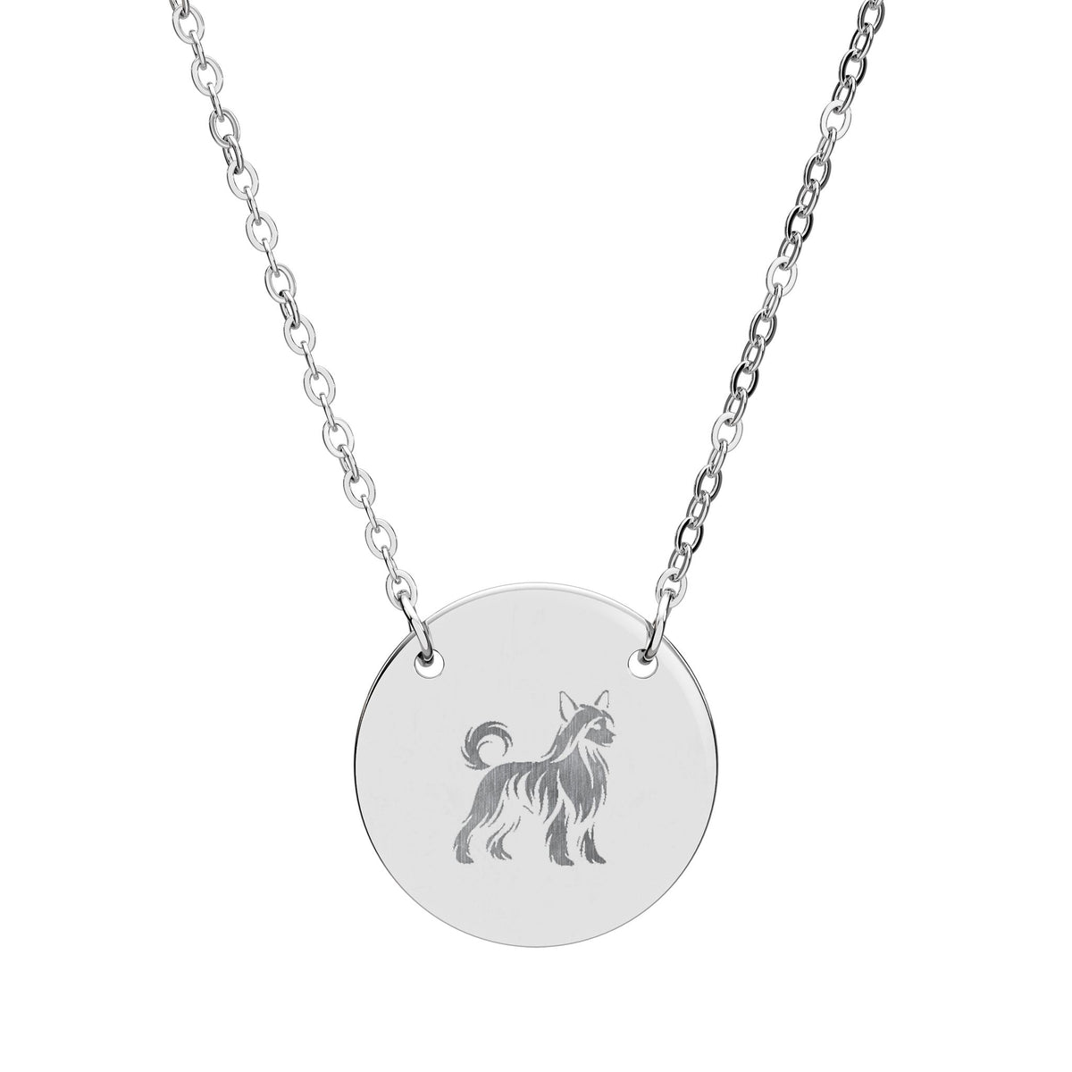 Engraved Circle Necklace — Chinese Crested