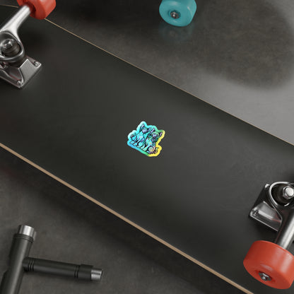 Neon Holographic Stickers - Chinese Crested Design