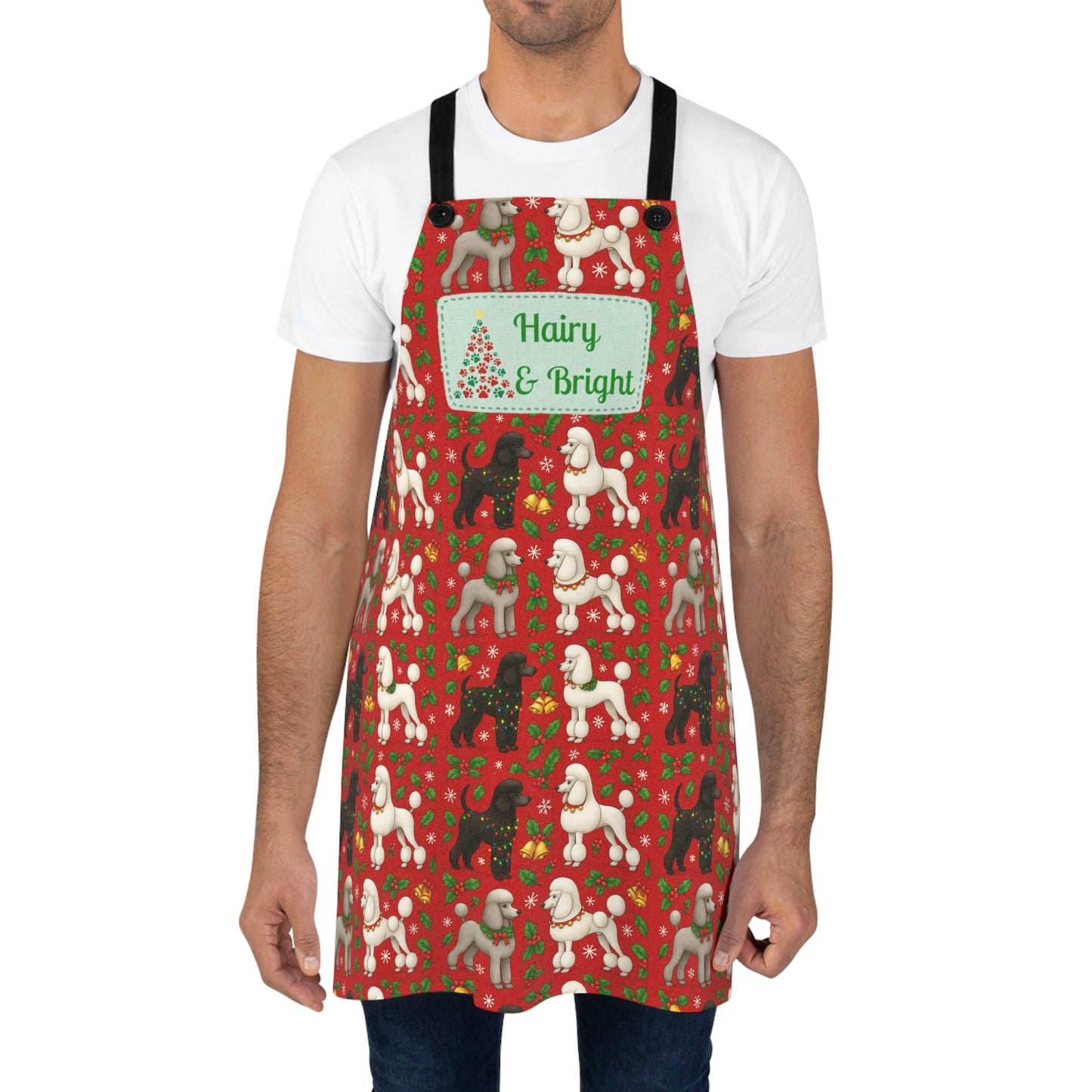 Christmas Poodle Apron — “Hairy & Bright” Holiday Kitchen Apron