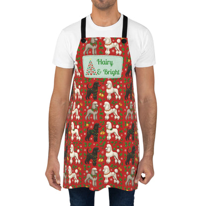 Christmas Poodle Apron — “Hairy & Bright” Holiday Kitchen Apron