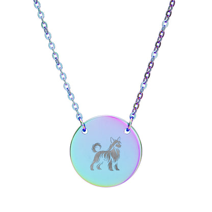 Engraved Circle Necklace — Chinese Crested