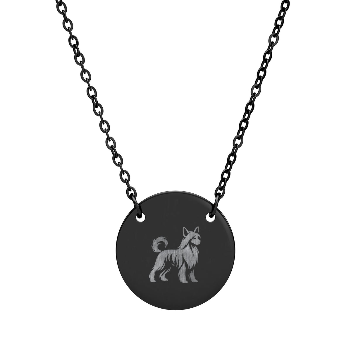 Engraved Circle Necklace — Chinese Crested