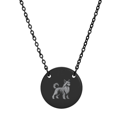 Engraved Circle Necklace — Chinese Crested