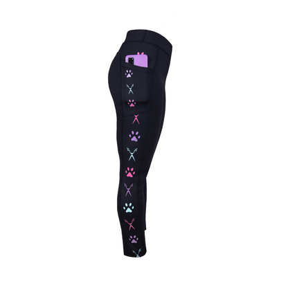 Dog Grooming Leggings - Scissor & Paw Print
