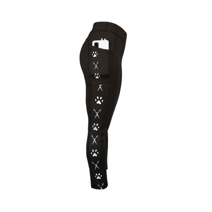 Dog Grooming Leggings - Scissor & Paw Print