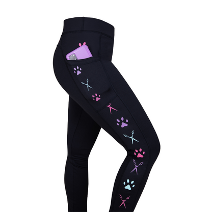 Dog Grooming Leggings - Scissor & Paw Print
