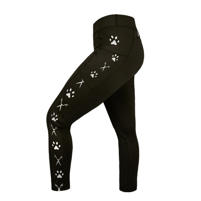 Dog Grooming Leggings - Scissor & Paw Print