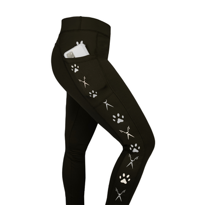 Dog Grooming Leggings - Scissor & Paw Print