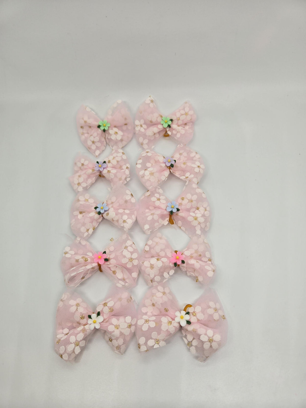 Floral Dog Bows - Set of 10