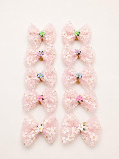 Floral Dog Bows - Set of 10