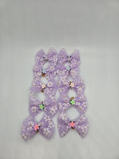 Floral Dog Bows - Set of 10