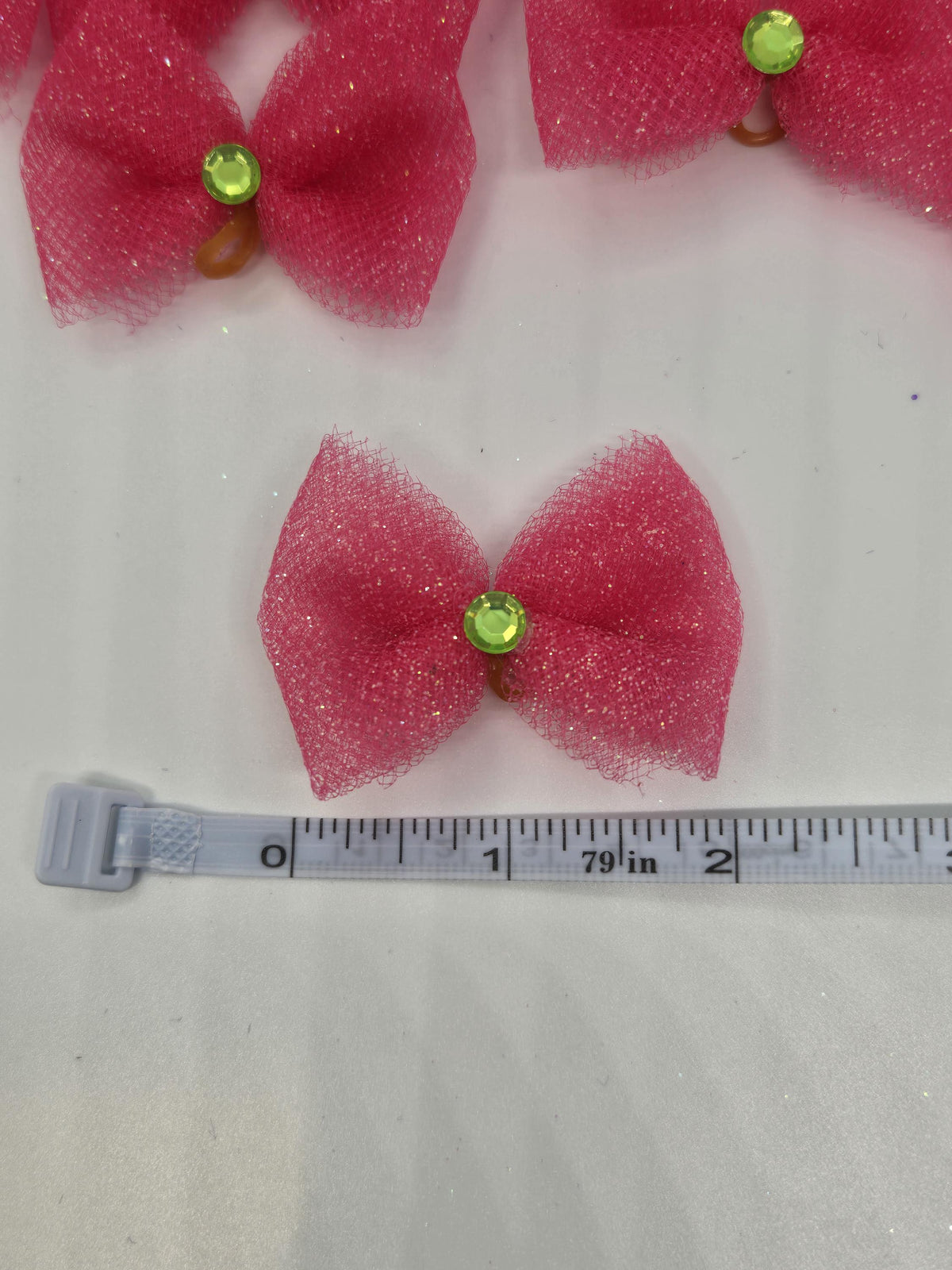 Hot Pink Glitter Dog Bows with Assorted Gems