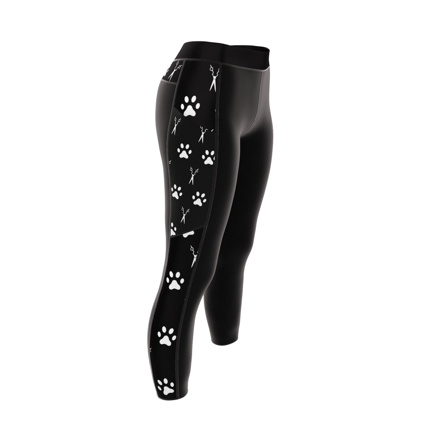 Dog Grooming Leggings Scissor & Paw Print