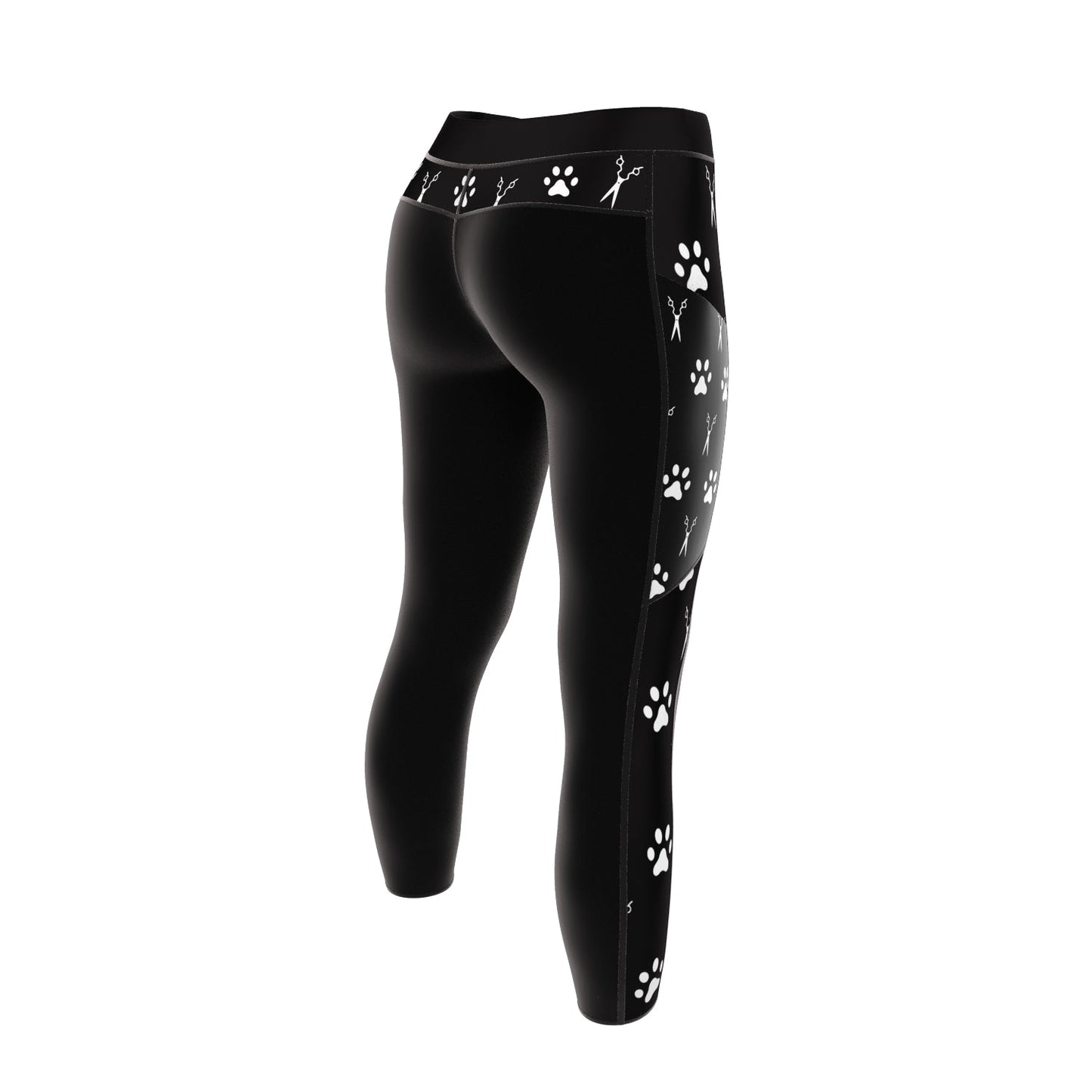 Dog Grooming Leggings Scissor & Paw Print