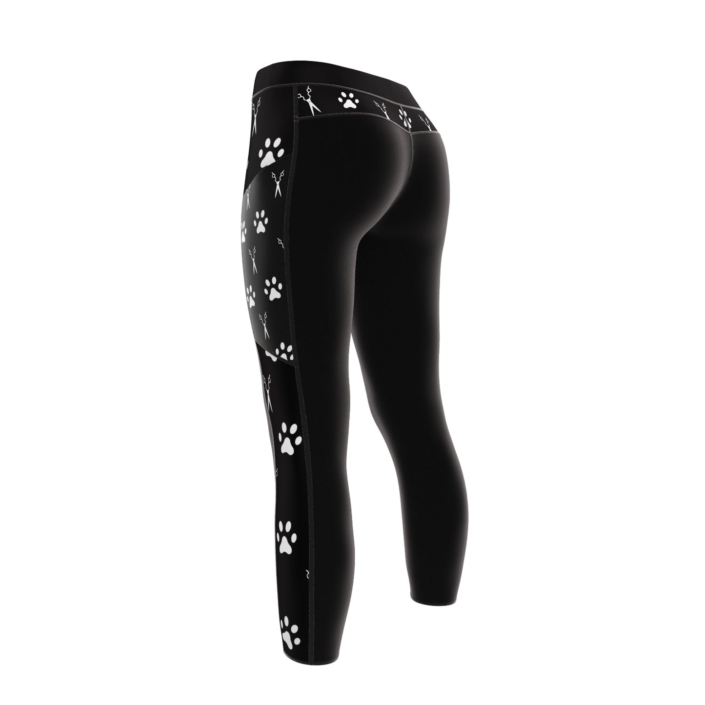 Dog Grooming Leggings Scissor & Paw Print